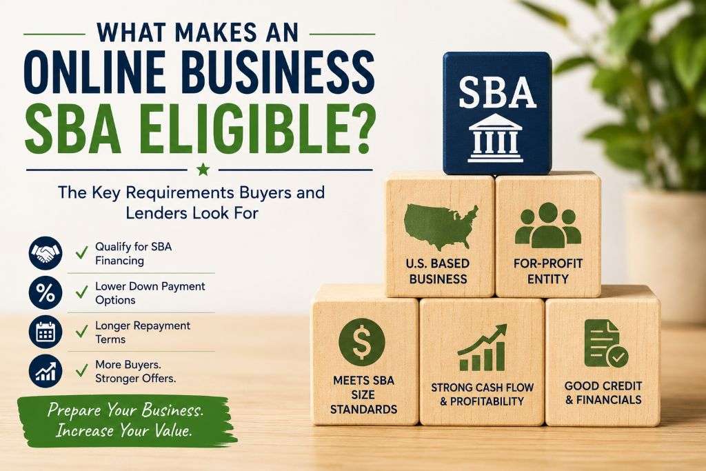 AcquisitionDir's tweet photo. SBA eligibility can have a major impact on what an online business sells for.

More qualified buyers → more competition → stronger offers → potentially more cash.

Here’s what eCommerce, Amazon FBA &amp; SaaS owners should know:

https://t.co/nlOYNp2GuM

#eCommerce #AmazonFBA https://t.co/db8b6UfDcN