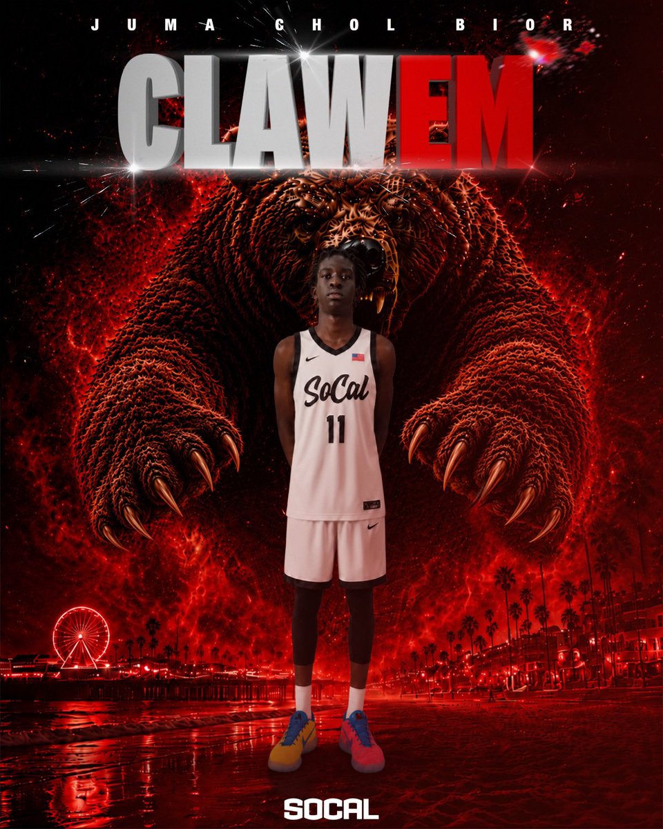 SocalAcad's tweet photo. Let’s welcome 2028 Juma Chol Bior to SoCal Academy @JumaCholbixm #ClawEm 🐻 https://t.co/uxN4rbzIZG