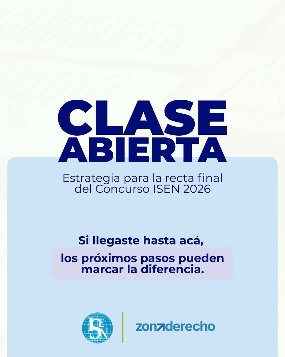 jotaronco's tweet photo. Faltan pocas semanas para la etapa de exámenes del ISEN (8 exámenes, del 31/8 al 8/9).

Preparamos una clase abierta y gratuita para pensar la recta final: qué priorizar, qué errores evitar. También sirve si vas por la próxima convocatoria.

👉🧵👇 https://t.co/I2NXejEG2Q