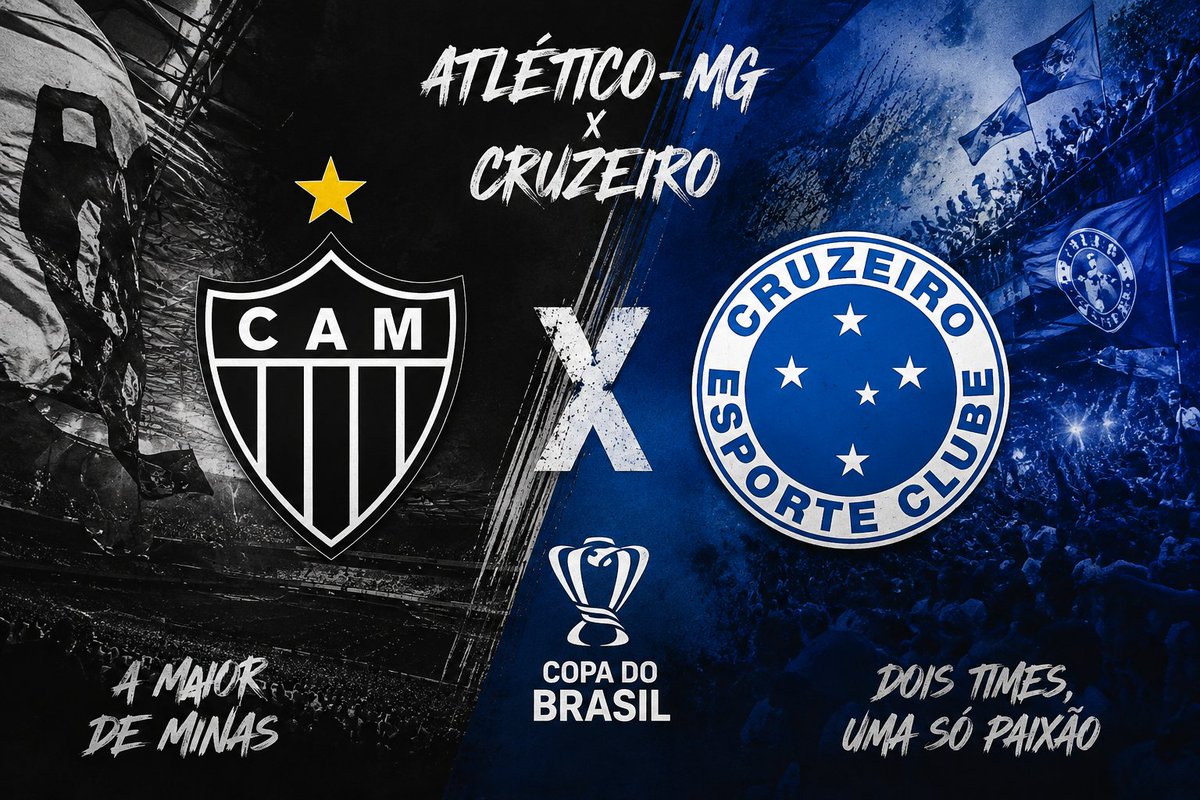 ApaixonadosG's tweet photo. CONFRONTO DEFINIDO! 🏆🐔
O #Galo encara o Cruzeiro pelas quartas de final da Copa do Brasil!
 Não é só jogo. É história, rivalidade e paixão pelo futebol mineiro. 💙🖤🤍 https://t.co/2rGoy4KXf5