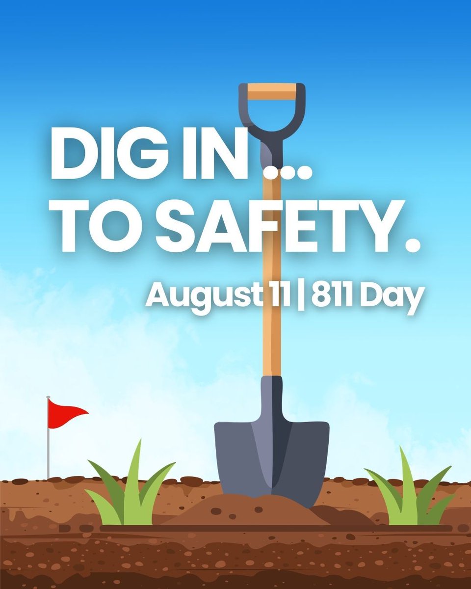 OPD5's tweet photo. Today, Aug. 11, is National 811 Day!
Call 811 before you dig to locate underground utility lines, preventing service interruptions, costly repairs and serious injuries.
811 services are free and simple to use.
#National811Day #CallBeforeYouDig https://t.co/RTYsrfcMBy