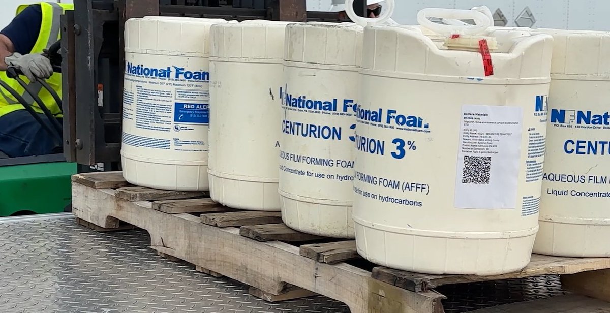 OhioEPA's tweet photo. From day one to day done.
After two years, @Battelle, #ReviveEnvironmental and #OhioEPA are announcing all 13,500+ gallons of collected #AFFF (containing #PFAS "forever chemicals") from 118 fire departments and two municipal airports have been destroyed.
https://t.co/xNQxxz56NO https://t.co/Q3iOTo9cMH