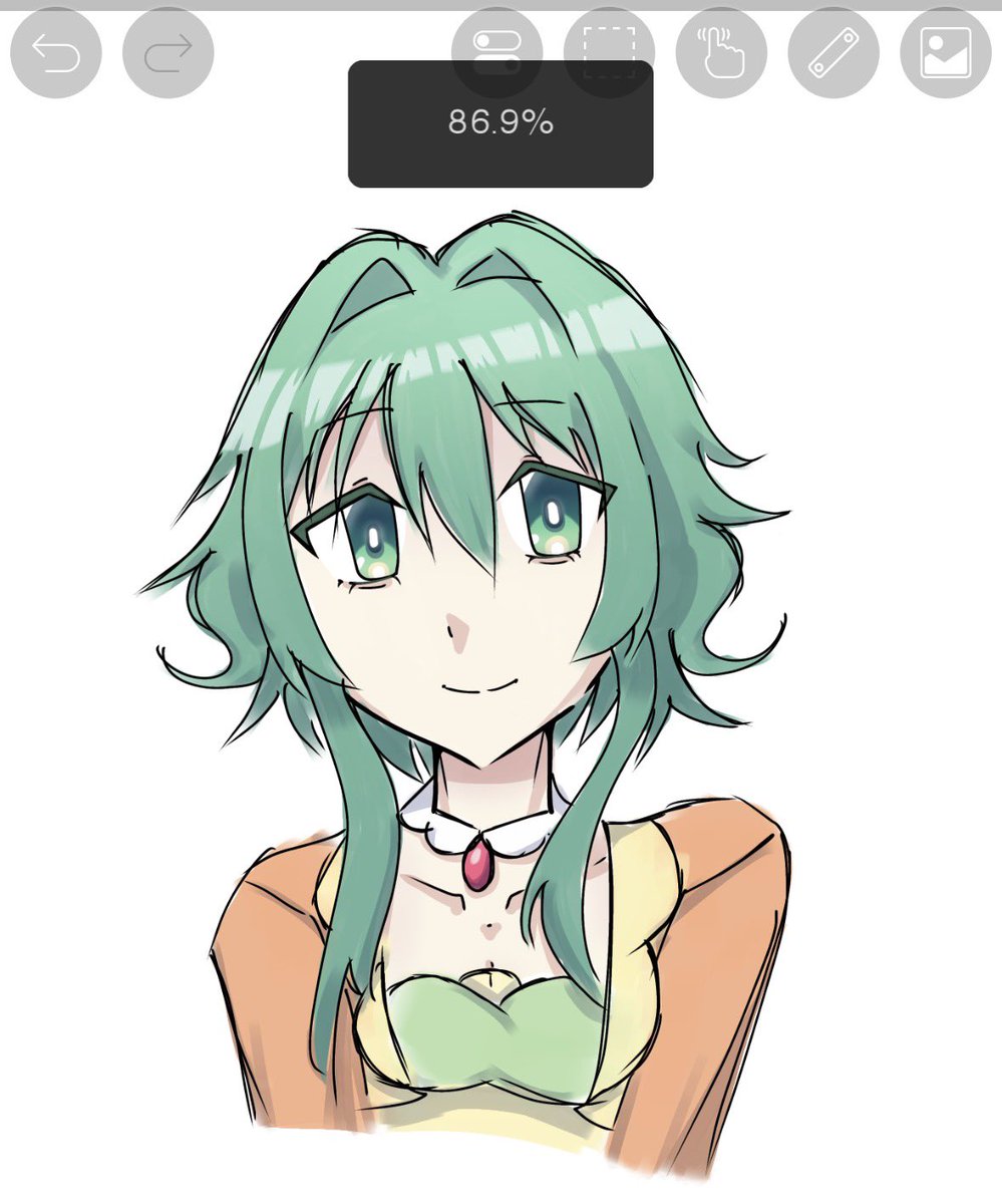 Heartz4Aspen's tweet photo. gumi sketch. 
i tested adding some extra color into the eyes. and the eye shape. (〃’0‿0`〃) https://t.co/16J8IM58eq