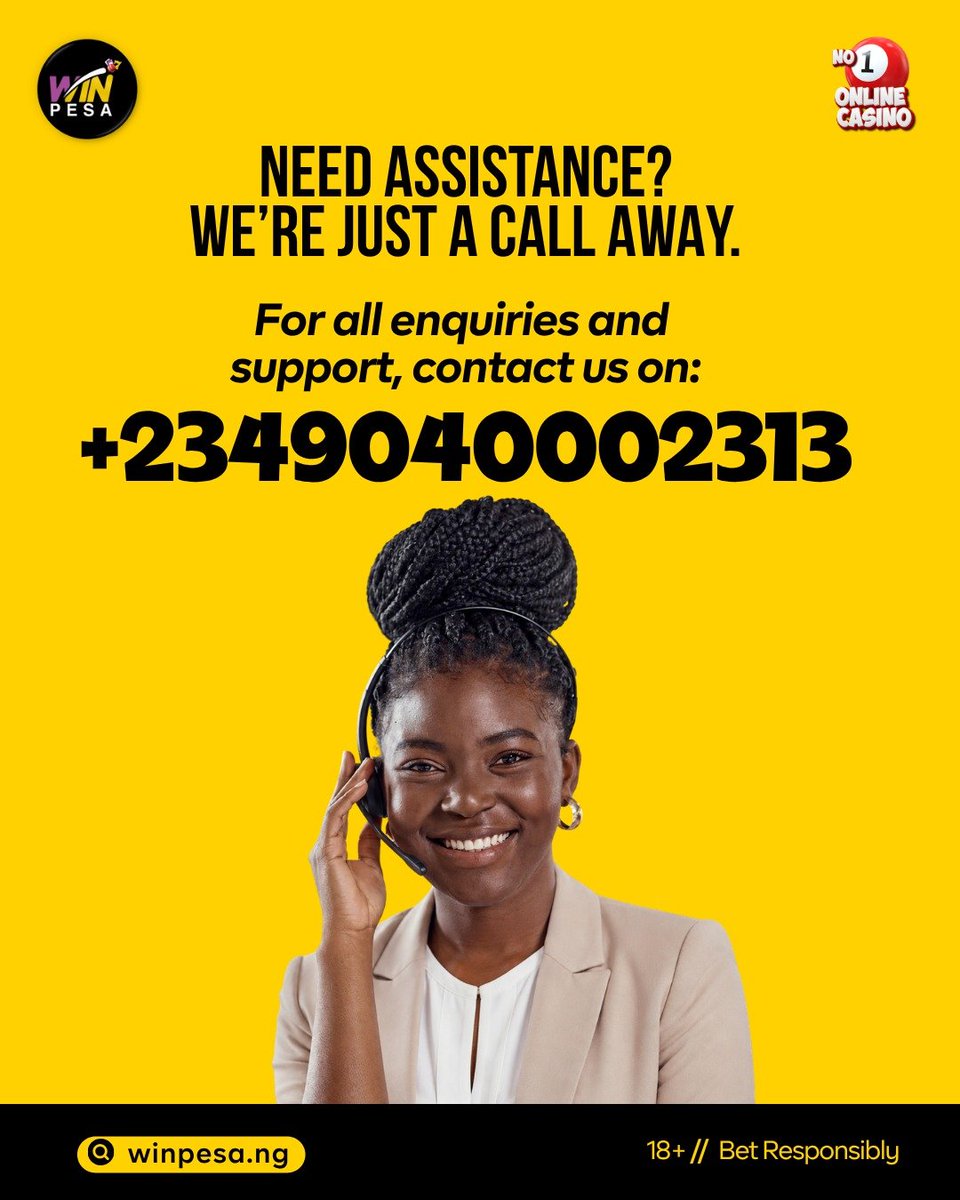 WinPesa_Nigeria's tweet photo. For any issues or enquiry reach out to us on our customer service Official whatsapp line 09040002313 ππ
We are here to make sure you have the best experience on https://t.co/SY3F3Sm0k8
#WinWithWinpesa https://t.co/ijOdigGo2O