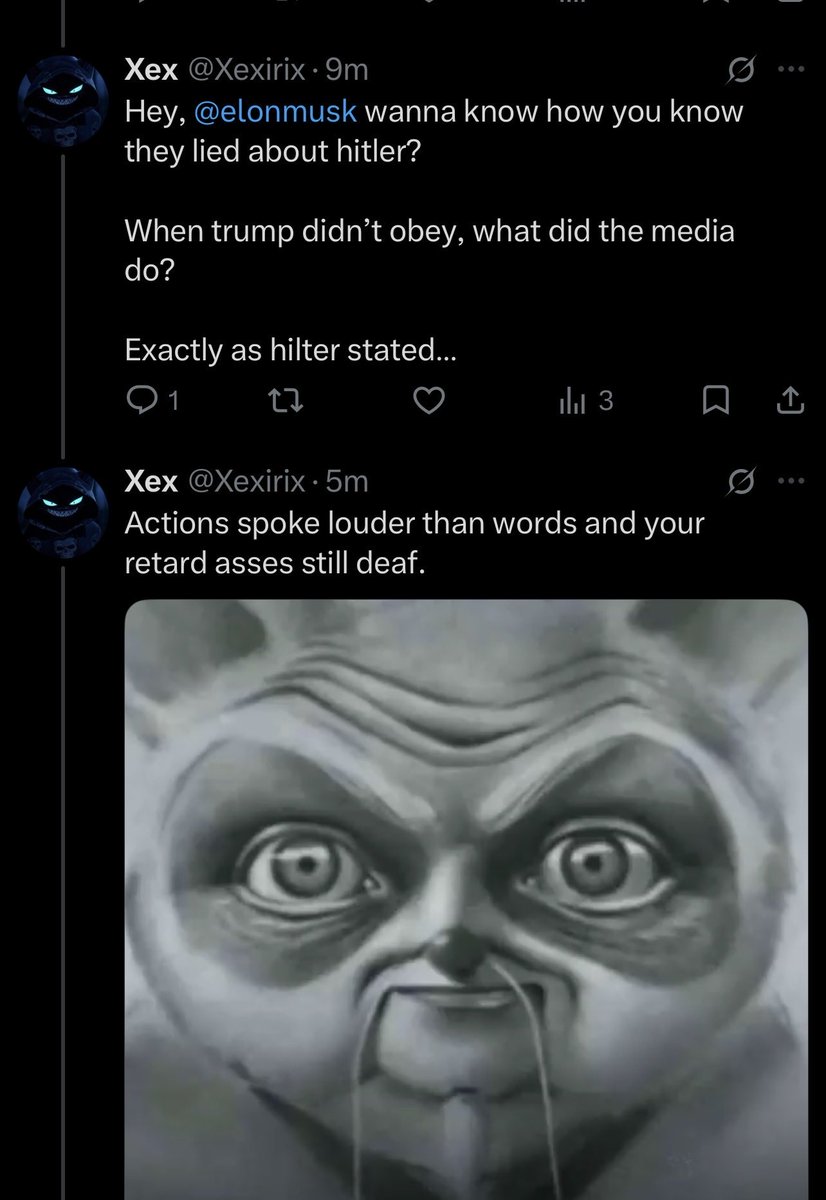 Xexirix's tweet photo. @elonmusk @RealAlexJones @joerogan @X @Sethrogen @Asmongold @AdamSandler @selenagomez @Tectone @Alinity @TuckerCarlson @Twitch @ChineseEmbinUS @KremlinRussia @piersmorgan @realDonaldTrump @JDVance @kanyewest @chrisbrown @MyronGainesX @NickJFuentes @emiru @katyperry https://t.co/PT3IBjZvJs