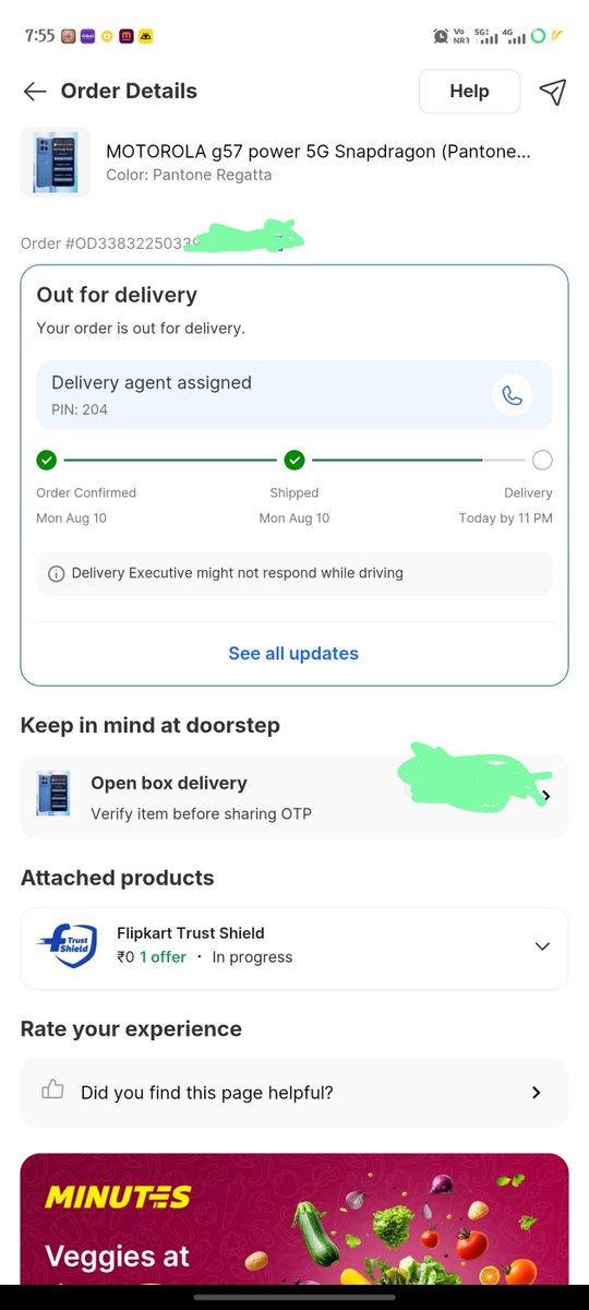 RjAnkit11's tweet photo. @Flipkart @flipkartsupport 
Mera order out for delivery ho gaya hai but delivery agent Kah Raha Hai Ki uske pass Mera product nahin Hai to fir Mera product kahan gaya aur agar product deliver nahin ho sakta hai to fir out for delivery kaise ho gaya.
Please help me https://t.co/tDVM6Dkz91