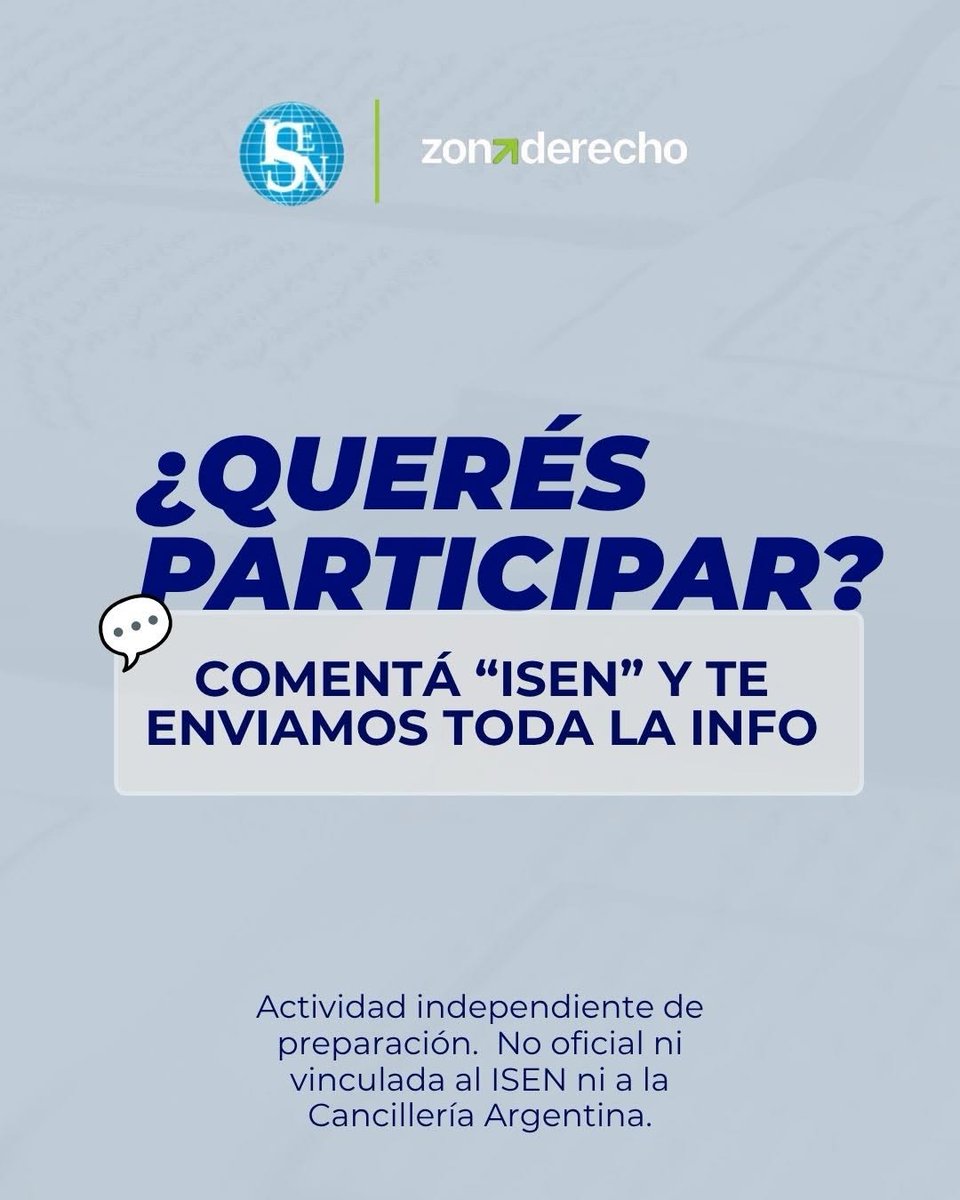 jotaronco's tweet photo. La clase será:
🗓️ Jueves 13/8, 19 hs · Zoom

✍️ Escribí "ISEN" y te pasamos el formulario.

#ISEN #ISEN2026 #ConcursoISEN #CarreraDiplomática #FuturosDiplomáticos #CancilleríaArgentina https://t.co/ogUlyyZEa3