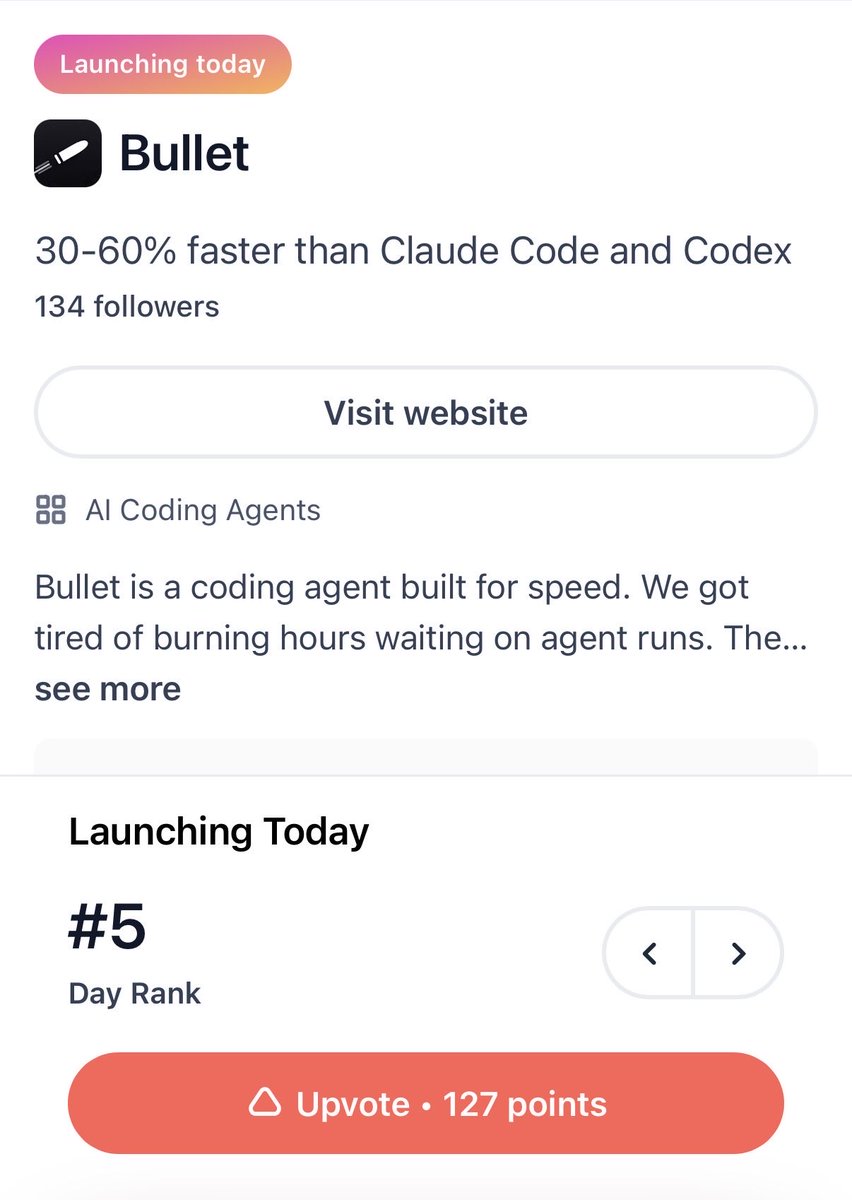 AdiKulkarni6's tweet photo. Hey guys, we just launched Bullet on Product Hunt, check it out and leave an upvote/comment!
https://t.co/Z3QtwToZOi https://t.co/7sKM32P361
