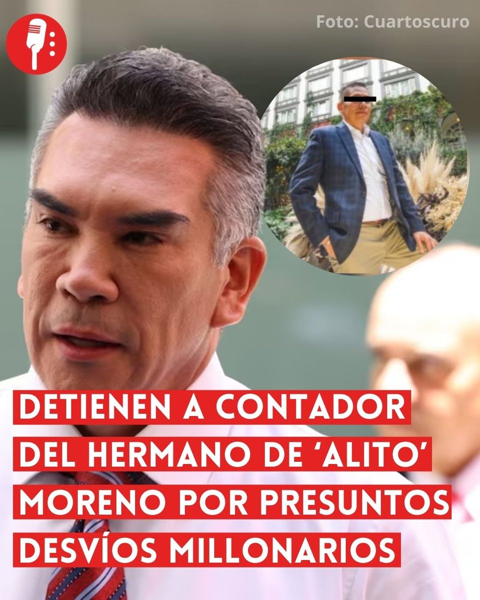 ReporterosMX_'s tweet photo. ⭕ OJO | DETIENEN A CONTADOR DEL HERMANO DE ‘ALITO’ MORENO POR PRESUNTOS DESVÍOS MILLONARIOS

Elementos de la Secretaría de Seguridad y Protección Ciudadana detuvieron a Luis Antonio ‘N’, señalado como contador y representante legal de empresas vinculadas con Emigdio Moreno Cárdenas, hermano del dirigente nacional del PRI, Alejandro ‘Alito’ Moreno. Es investigado por operaciones financieras que incluyen 27 millones de pesos en presuntos préstamos. https://t.co/xDPRHAOdp8