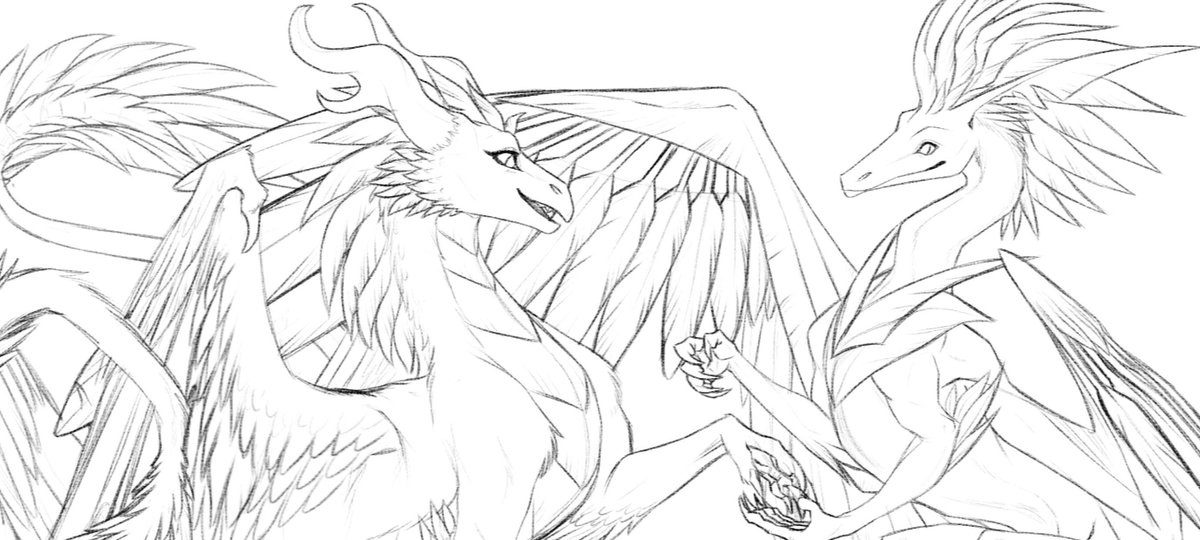 VoiceOf_Dragons's tweet photo. sketch of a trip on the town 📿 🧣 💍 
#dragons #fantasyart https://t.co/E1wSOzl698