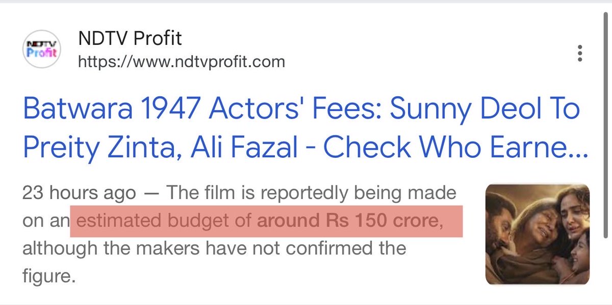 DevoteeAkki's tweet photo. 🚨🚨 EXCLUSIVE ;—

Budget details —

(1) #Batwara1947 — 150cr+ 🤡🤡
(Source — The Times of India , NDTV) (Link mentioned in comments)

(2) #Awarapan2 — 25-30cr 🔥💥
(Source— Koimoi) 

NOTE ;— links of all the above mentioned sources are mentioned below (in comments). 🔥 https://t.co/FXqbxqo4lz
