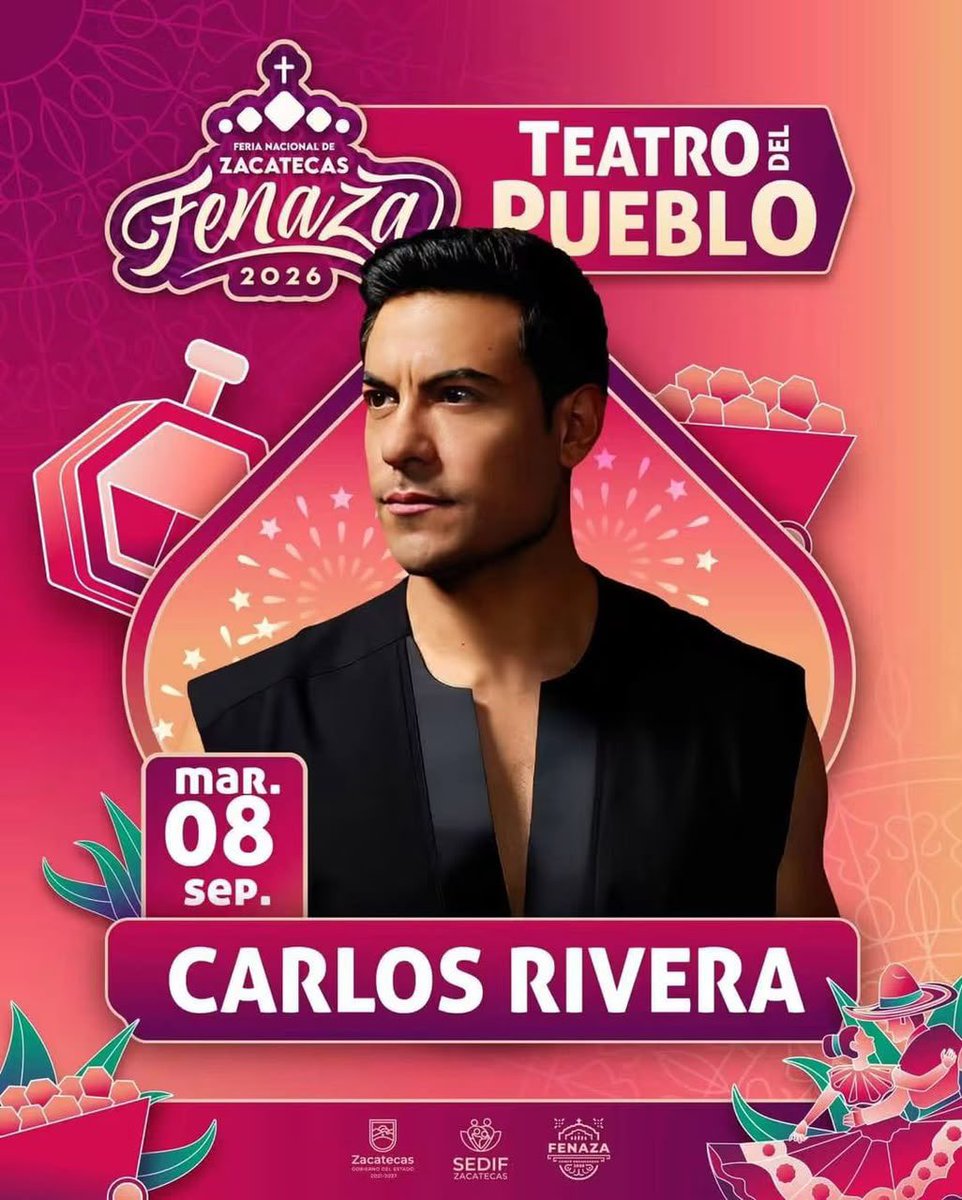riveristashq's tweet photo. Nos vemos este 8 de septiembre en la Feria Nacional de Zacatecas Fenaza 2026 en el Teatro del Pueblo. https://t.co/je3p34ginA