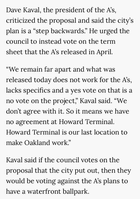 CaIBearCanha's tweet photo. @serenity67 This was from S.F. Gate basically a lot of the same quotes, just written after the vote. I wish the city had listened to Kaval. He wasn’t lying to them. And the team was right. The city and Kaplan couldn’t adequately address the offsite infrastructure without the IFDs. Thank you. https://t.co/WtUcuHXoiM