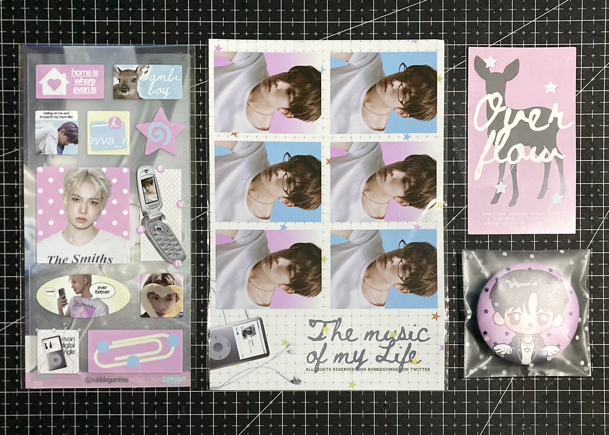 shaevanism's tweet photo. today’s mail!✨

supeeerrr dupeeerrr cuteee 💖 thank you kak @bubbIegumhee for this cute evan freebies 🥺🫶🏻💕⭐️ https://t.co/CmL7eRKilr
