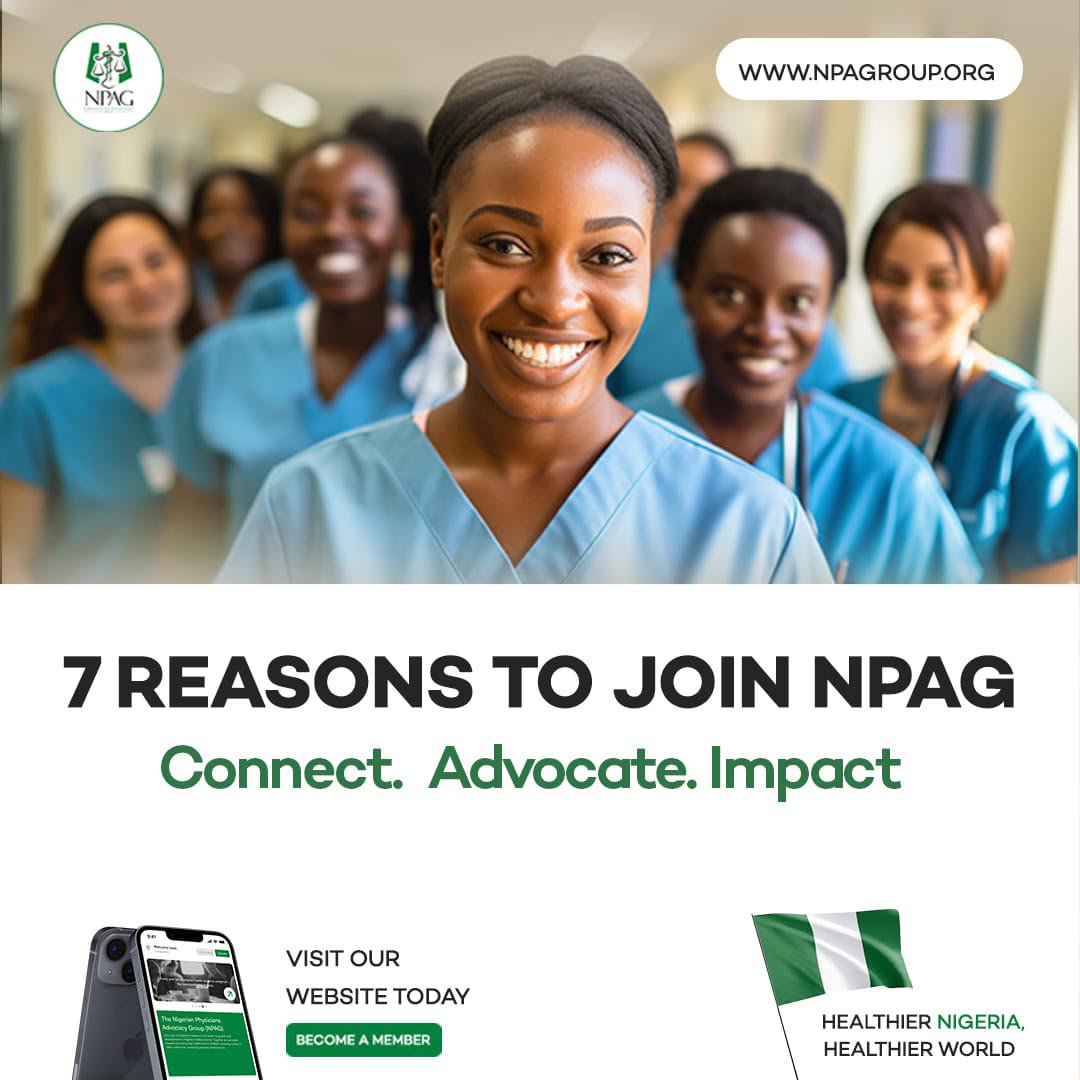 NpagOfficial's tweet photo. https://t.co/73aTTgZrWd

The Nigerian diaspora holds some 
of the world's most qualified medical professionals. NPAG exists to ensure that expertise translates into real, measurable change for Nigeria's healthcare system. Structured advocacy. Verified impact. Join us. https://t.co/VI0vdor0D3