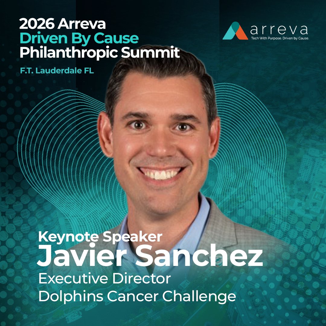 ARREVA's tweet photo. We’re excited to announce that Javier Sanchez, Executive Director of the Dolphins Cancer Challenge, will be a keynote speaker at the 2026 Arreva Driven By Cause Philanthropic Summit! He will share lessons from the Dolphins Cancer Challenge.
Don't miss it: https://t.co/BGDmzfDGEo https://t.co/pYyNvaud8d