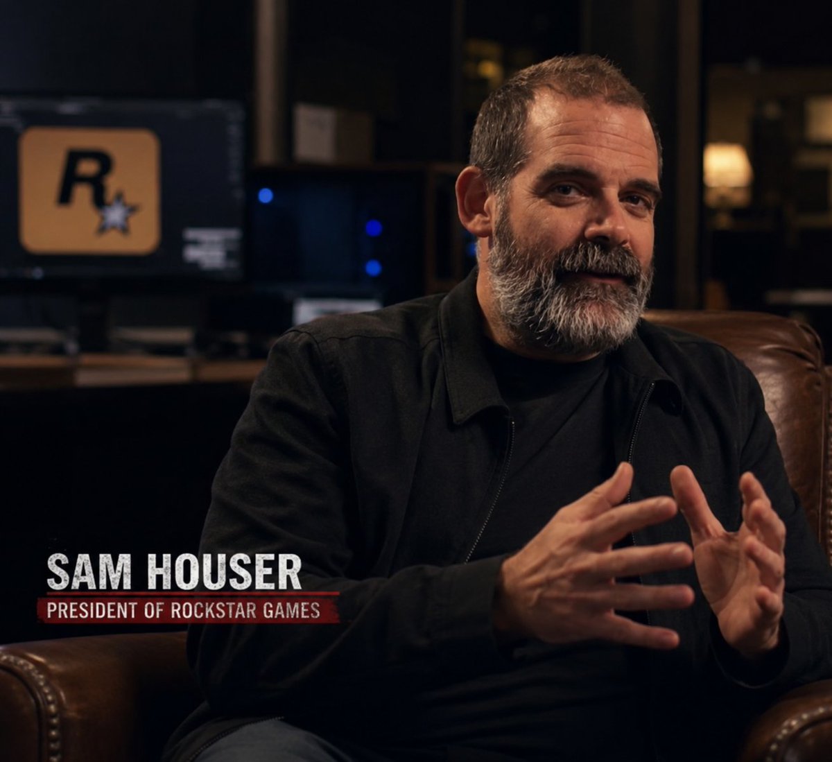 gamers_guide1's tweet photo. POV: It’s August 27, 2026.

The GTA 6 Extended Look begins with Sam Houser sitting down and talking about the game. https://t.co/HoThS6Yhuu