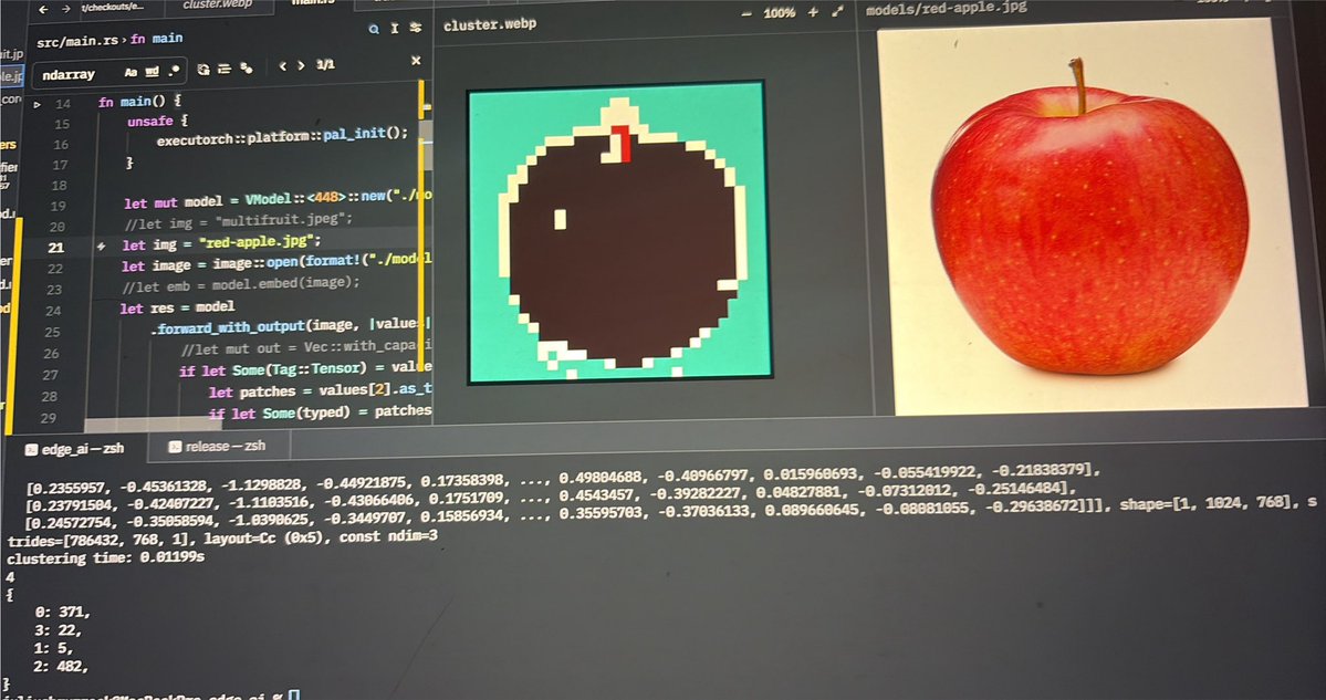 JuliusBrummack's tweet photo. Asked claude how to increase performance on the clustering step, went from 635ms to 12ms by pulling in BLAS to precalculate the patch distances in one step. RAG of multiple objects is now actually fast enough for integration into the mobile app. https://t.co/R9OdvAn1zc