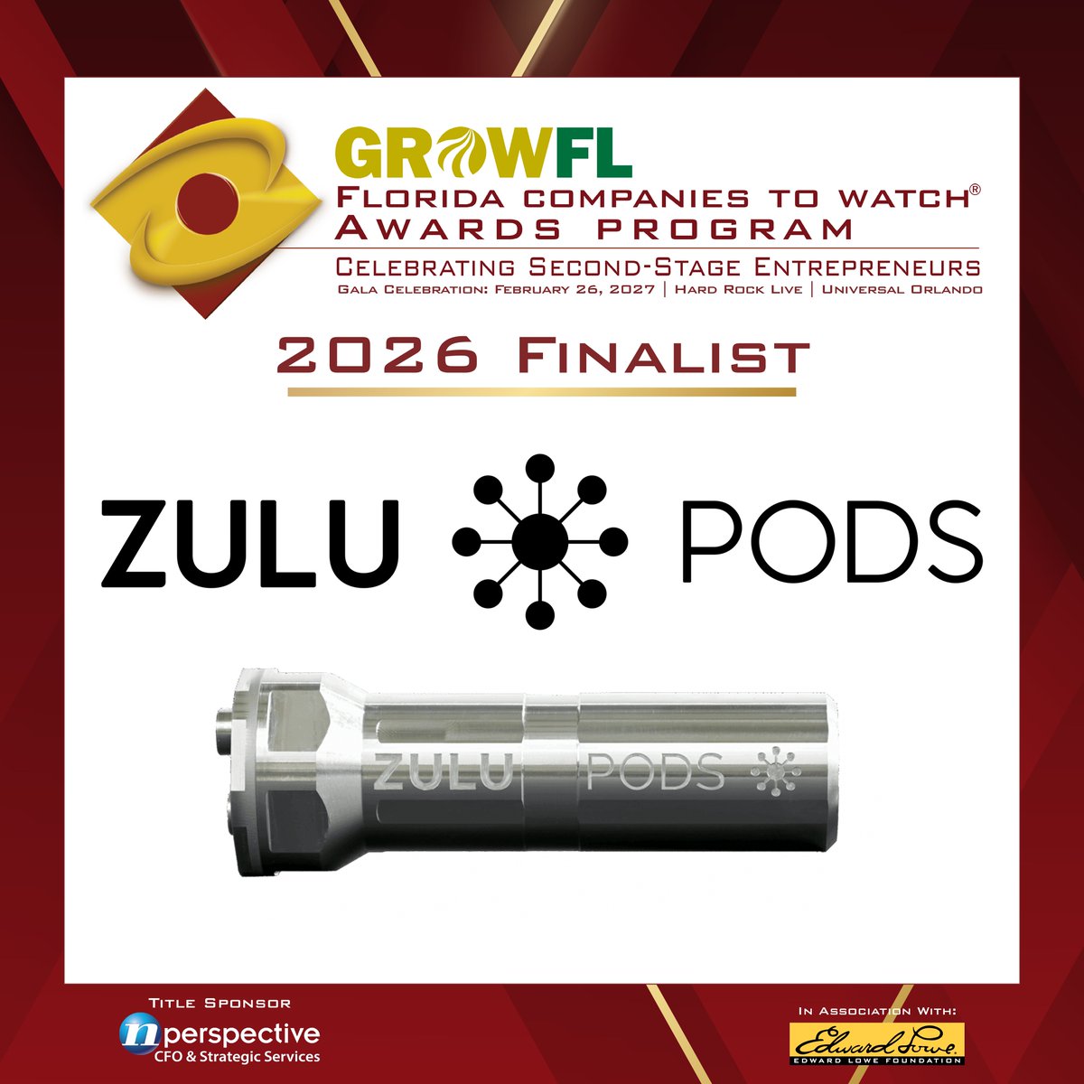 ZuluPods's tweet photo. Proud to announce that Zulu Pods has been named a finalist for the 16th Annual @GrowFL Florida Companies to Watch Awards! 

Building mission-critical aerospace technology right here in Florida. Thank you to our incredible team.

#FLCTW #GrowFL #FloridaCompaniesToWatch https://t.co/1YtgOeJcMF