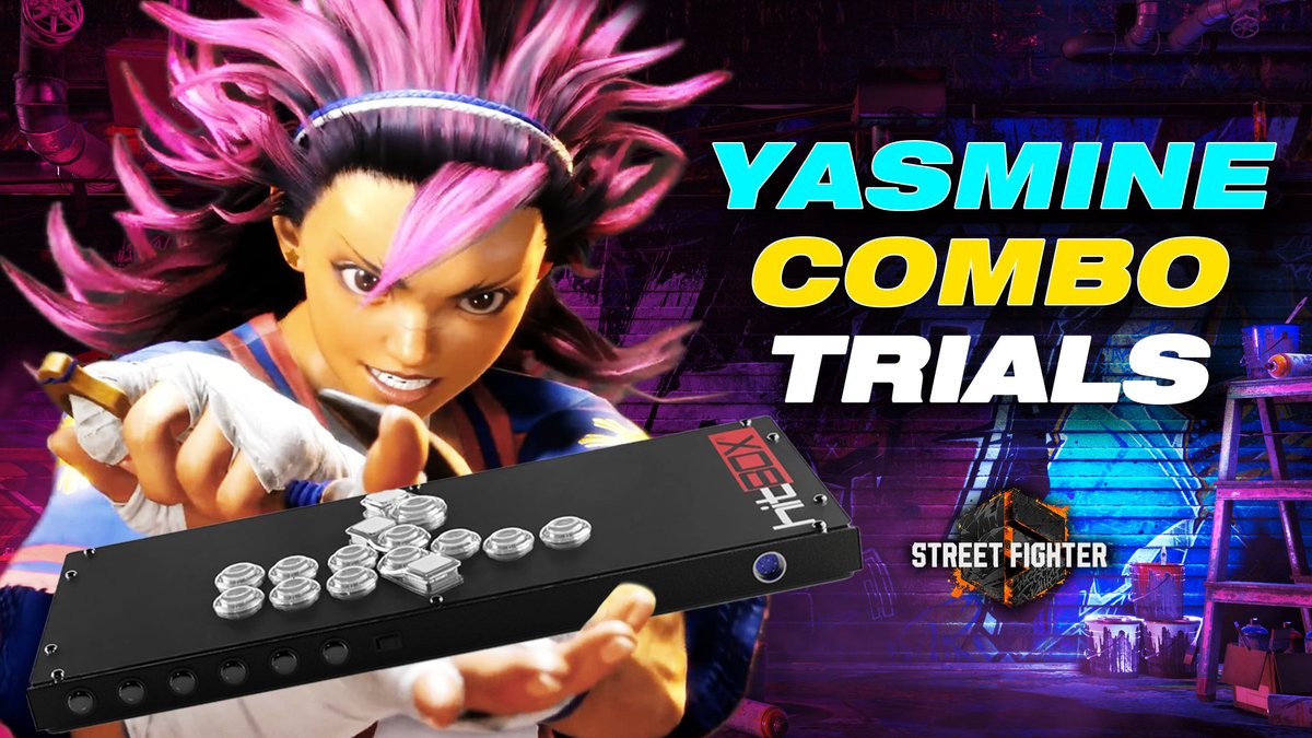 hitboxarcade's tweet photo. Breakdown and tips for the most difficult combos in Yasmine's combo trials. 

🔴 https://t.co/UrPo2YC0hq

Follow this tutorial to help with your Hit Box training and learn how to play Yasmine.

#StreetFighter6 #スト6 #SF6 #SF6_Yasmine #HitBox #HowToHitBox #Leverless https://t.co/FhEPjSwbaI