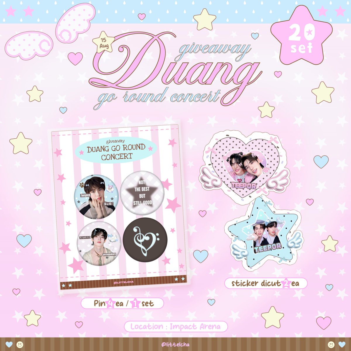 littelcha's tweet photo. ˚₊‧꒰ა 🎀 ໒꒱ ‧₊˚
୨୧ 𝑝𝑙𝑠 𝑘𝑖𝑛𝑑𝑙𝑦 𝑟𝑡 ♡

🎠₊˚⊹ Giveaway for
#DuangGoRoundConcert 🩷

♡ How to join🐶🐻‍❄️
🎟️ RT &amp; 🎀 Show this tweet

🌷 Date : 15 AUG
🕰️ Time : TBA
🎡 Location : IMPACT ARENA

୨୧ ‧₊˚⊹ #teeteepor #เจอด้วงที่อิมแพคนะเธอ 🎠💗🎀 https://t.co/RDmYpVOpFp