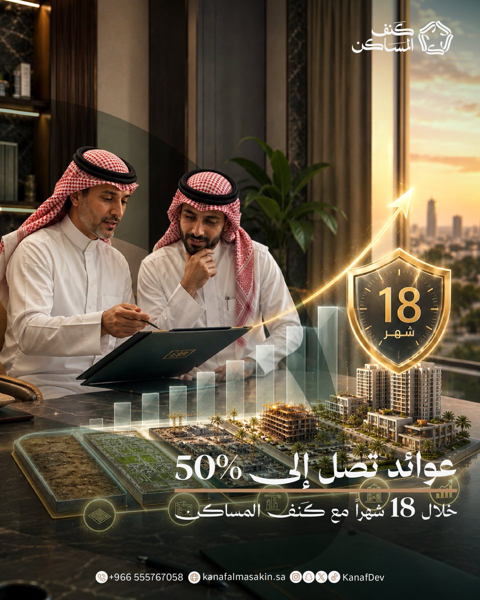 kanafDev's tweet photo. استثمر وقتك وأرضك مع كنف المساكن وضاعف أرباحك بعائد يوصل لـ 50% خلال سنة ونص نضمن لك رحلة استثمارية آمنة وموثوقة من البداية للنهاية وبدون أي مجهود أو متابعة منك راسلنا بتفاصيل الأرض وفريقنا بيتولى كل شيء!
راسلنا الآن، وابدأ أولى خطوات الشراكة. https://t.co/aes8CiHuCT