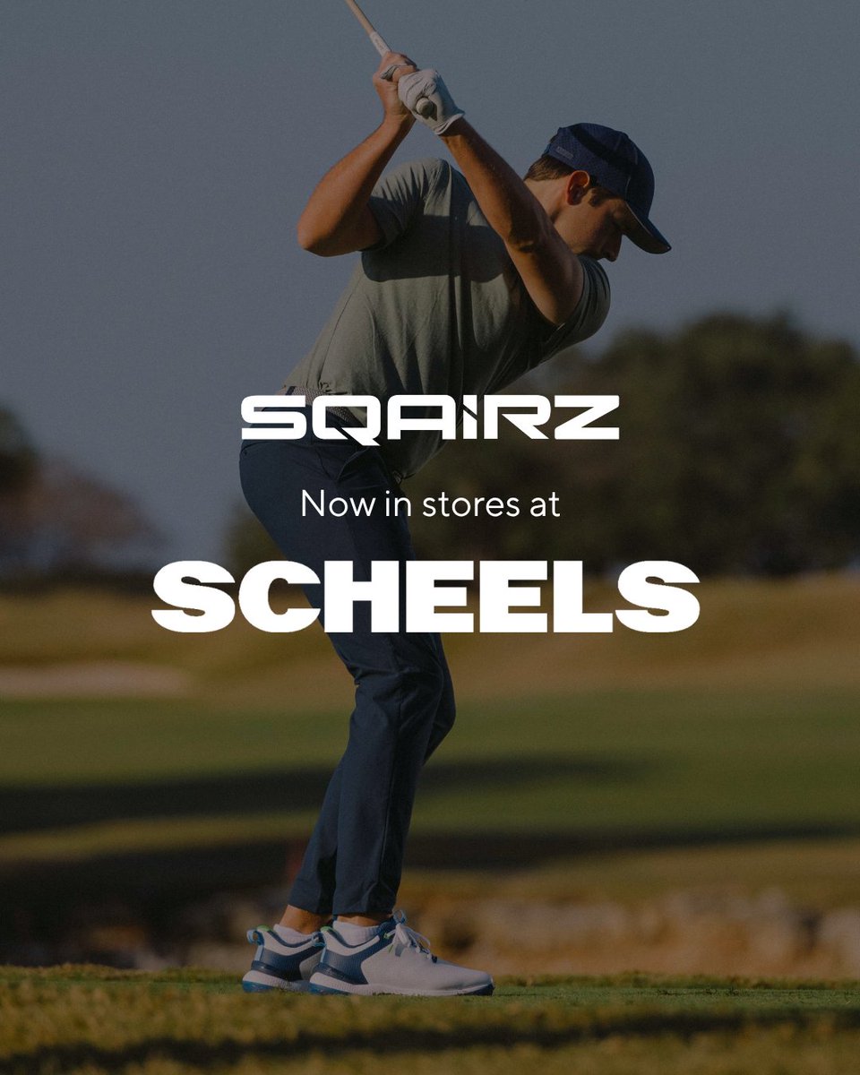 sqairz's tweet photo. SQAIRZ golf shoes are now available at select SCHEELS locations.

We're excited to give more people the opportunity to try on SQAIRZ in-store &amp; understand how the right foundation can change the way you move &amp; perform.

Performance starts where you stand.
https://t.co/T2cLAeqYVe https://t.co/lJ4N7ydYqK