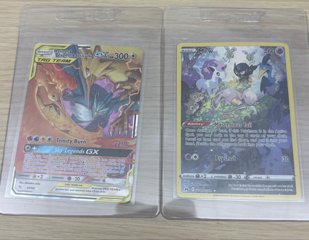 ValuePokePA's tweet photo. Introducing ValuePokePA’s “Desk Deals”! 💰

Birds: $58
Mew: $70

Both NM/$6 BMWT free shipping over $100

More pics upon request https://t.co/mBpwxL1LMB