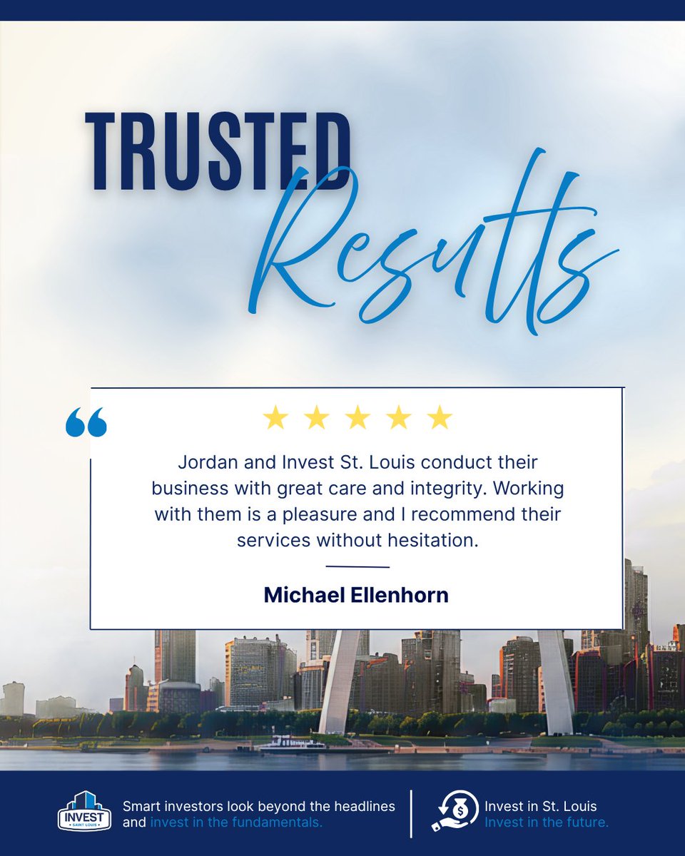 InvestSTLouisRE's tweet photo. ⭐⭐⭐⭐⭐

Integrity isn't just something we talk about—it's how we do business.

Thank you for your thoughtful review and continued trust in our team.

#InvestStLouis #TrustedResults #IntegrityMatters #CommercialRealEstate #StLouis https://t.co/ekJemZWZ6e