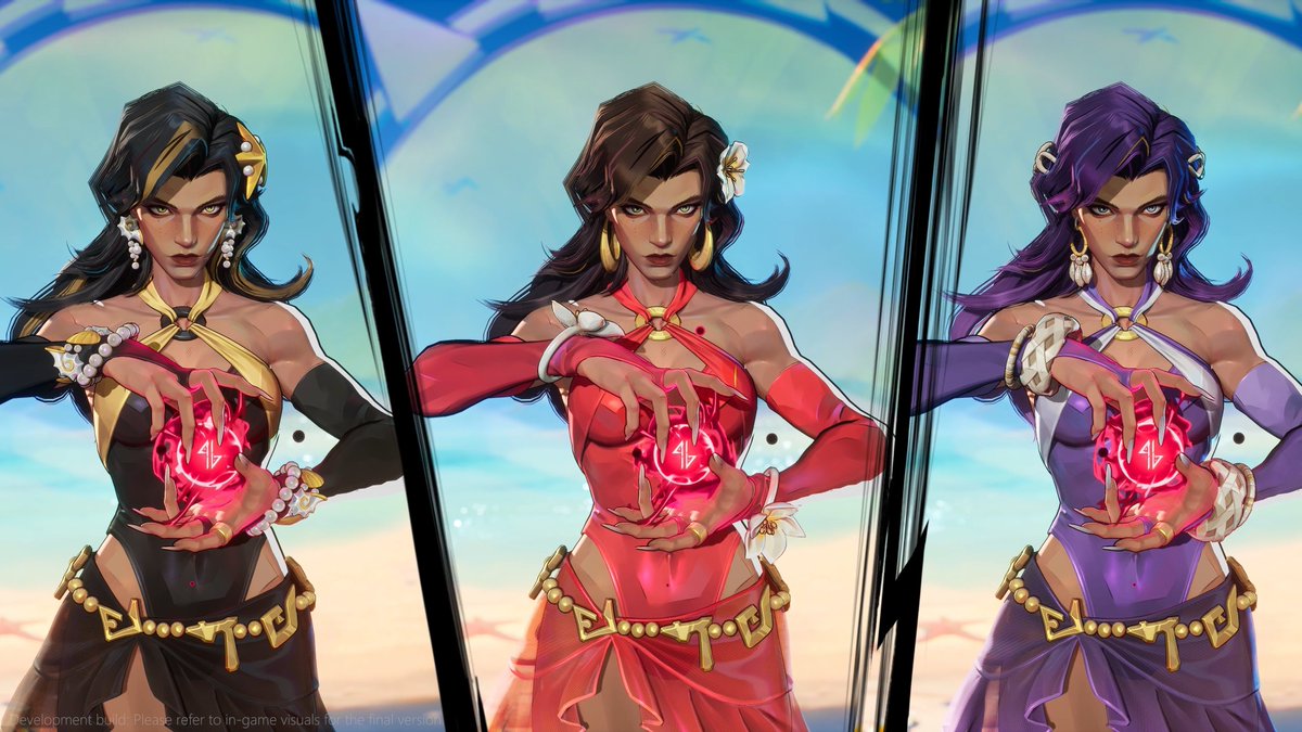 mmmmmmmmiller's tweet photo. ‼️ SCARLET WITCH SWIMSUIT CUSTOMIZATION

Here's your first look at the chroma and customization options for the new "Seaside Sorceress" legendary Scarlet Witch costume, headed to #MarvelRivals this Thursday, August 13th at 5:00 AM EDT. https://t.co/jbvGxTHy5j