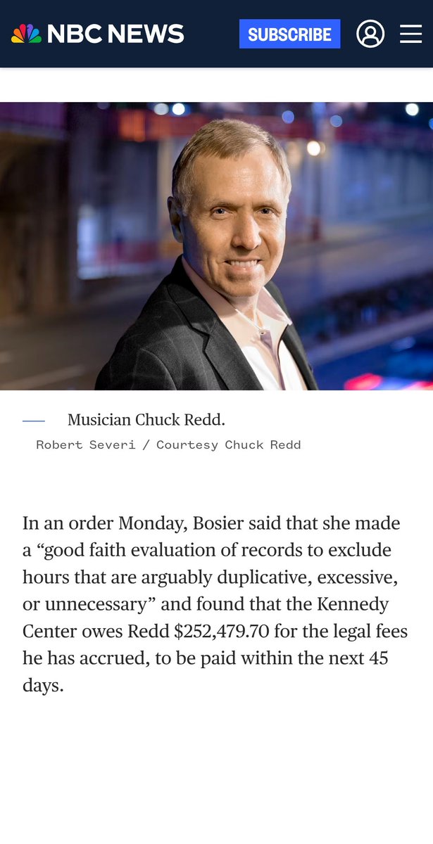Fly_Sistah's tweet photo. Judge finds Kennedy Center owes musician Chuck Redd $250,000 in legal fees
A federal judge in Washington, D.C., dismissed the center’s suit against Chuck Redd for canceling a concert after the president’s name was added to the facade. https://t.co/taXpWCa63j
