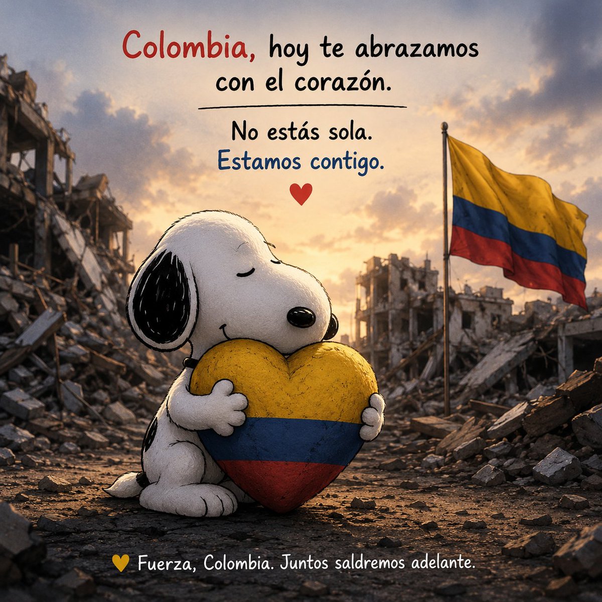 SnoopyVibe_'s tweet photo. Colombia, no estás sola. 🇨🇴🫶

#Colombia #FuerzaColombia #PrayForColombia #Snoopy https://t.co/jpICjJmwoZ