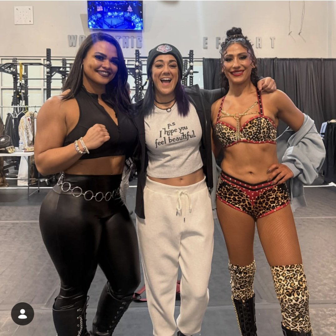 TedBayRose3's tweet photo. Bayley reunited today with Lodestone girls Reina Volcan and Gianna Capri (Also, isn't that the PC? 👀) https://t.co/OOHGULcAq5