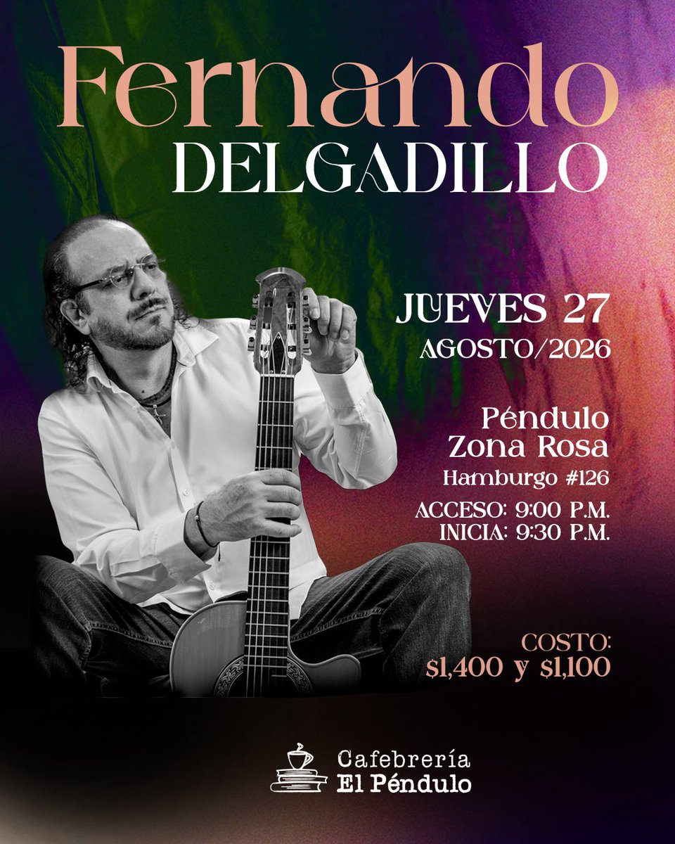ForodelTejedor's tweet photo. ⚠️ ¡ÚLTIMOS BOLETOS!
¡Vuelve @DelgadilloFer a nuestro Foro dentro de El Péndulo en Zona Rosa!
El creador de la canción informal fue el primer cancionista en presentarse en el Foro del Tejedor.

📅 27 de agosto, 9:00 p.m. 
🎟️ Boletos: https://t.co/P4E8OdHRuM
📍 Zona Rosa, CDMX. https://t.co/JVYcYD0eyZ