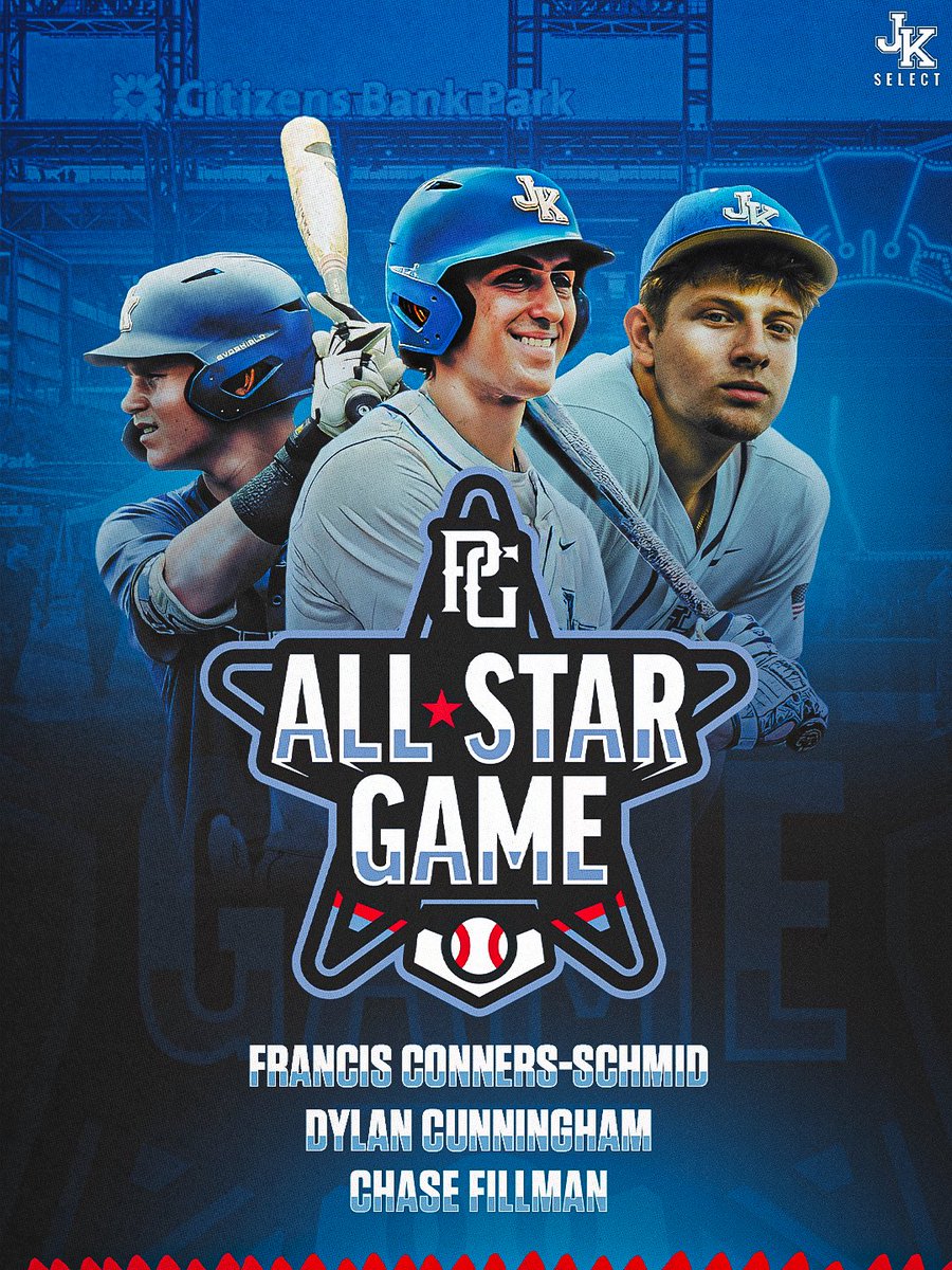 JKselectBSB's tweet photo. Congratulations to the 3๏ธโฃ #SelectBoys on being selected for the 2026 PG All Star Game! The PG All Star Game features the top players from the 2028 and 2029 grad classes at Citizens Bank Park in Philadelphia, PA! ๐ @PerfectGameUSA @JKselectNat
Tune in Friday, August 14th on https://t.co/VT6EC5GmH6 ๐บ
#JKselect | #PGASG