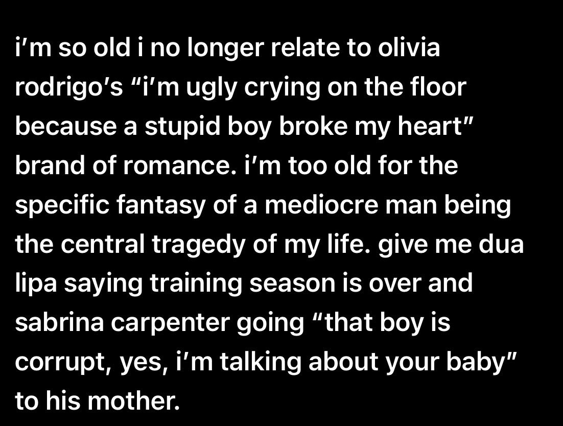 iushesnoona's tweet photo. It’s just not doing it for me. Like everything sounds like what i felt when i was 19. https://t.co/Cia7sBKYiq