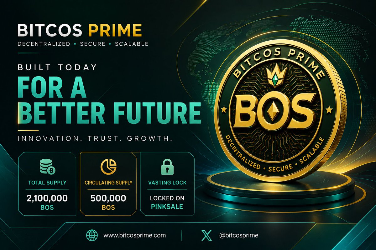 bitcosprime's tweet photo. Built Today. Designed for Tomorrow. π
BITCOS PRIME (BOS) β Innovation. Trust. Growth.
π https://t.co/xkjuyz8ana
π @bitcosprime
#BitcosPrime #BOS #Web3 #Blockchain #BNBChain #DeFi #Crypto #Decentralized #Innovation #FutureOfFinance https://t.co/Gr8HLcKs38