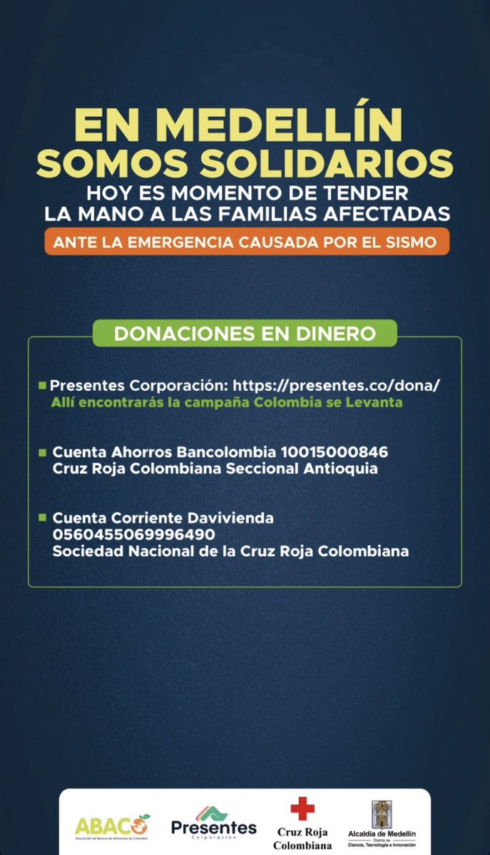 FicoGutierrez's tweet photo. Medellín es solidaria con quien más lo necesita. 
Conoce cómo ayudar👇🏻: https://t.co/S1imJAbT0c