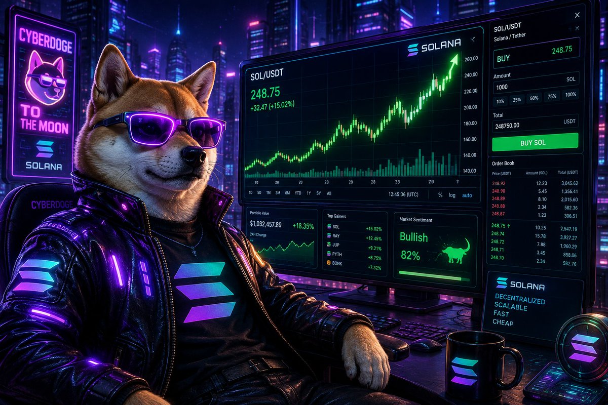 CyberDogeljf1's tweet photo. We’re not slowing down! The $CyberDoge community is growing stronger every single day. 🚀🔥
​Are you positioned early or watching from the sidelines? 💎
​📲 Join the Telegram: https://t.co/1E1qNrBZgL
​#CyberDoge #Solana #Memecoin $CyberDoge https://t.co/2mC52Vq7qK