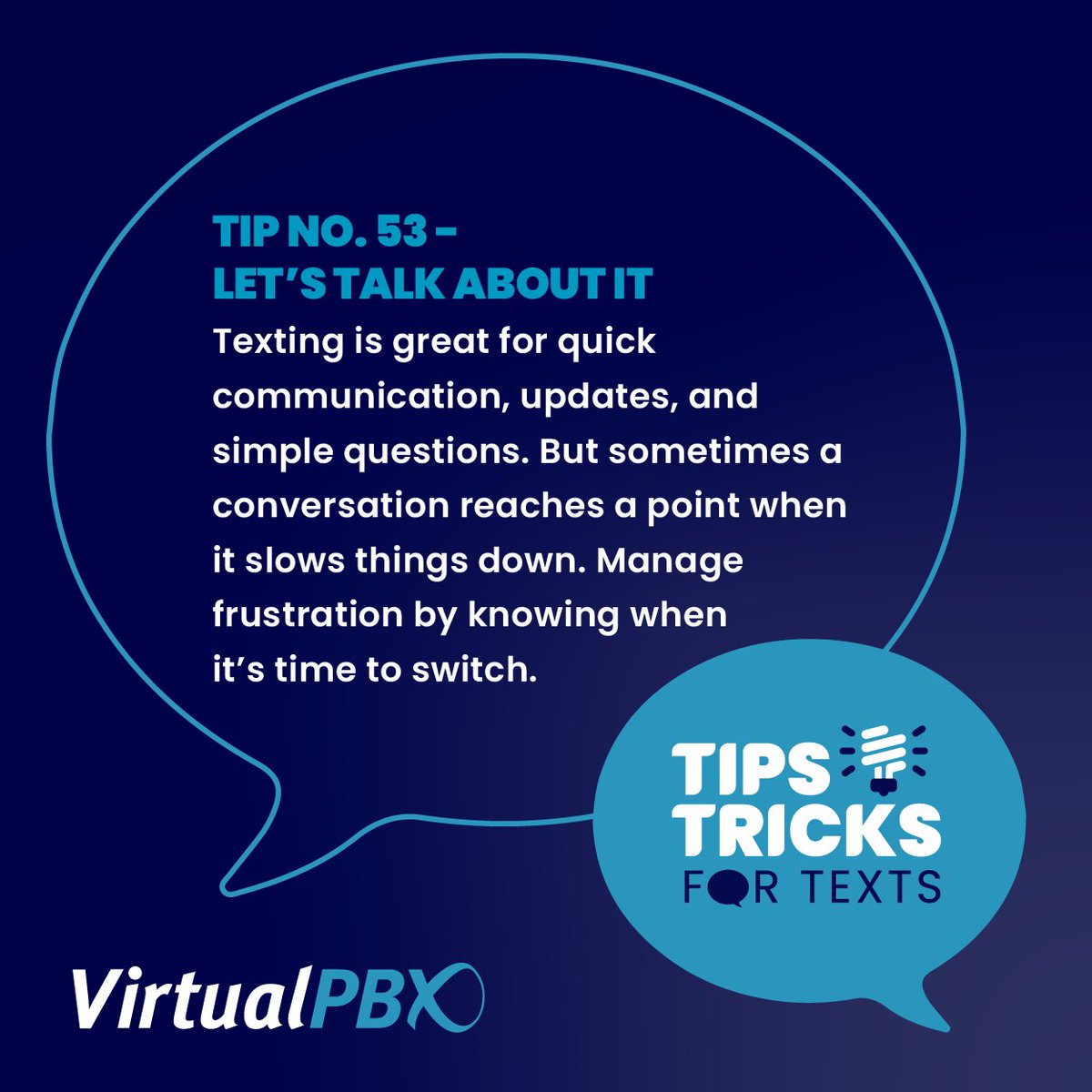 VirtualPBX's tweet photo. Not every customer conversation needs to stay in the same channel forever.

👉 For more ways to communicate smoothly and practically, get tips that come right to you every 2 weeks: https://t.co/GgmHVSqJwr

#VirtualPBXTextTip
#VirtualText
#ConversationGame https://t.co/5TDfmqH6uP