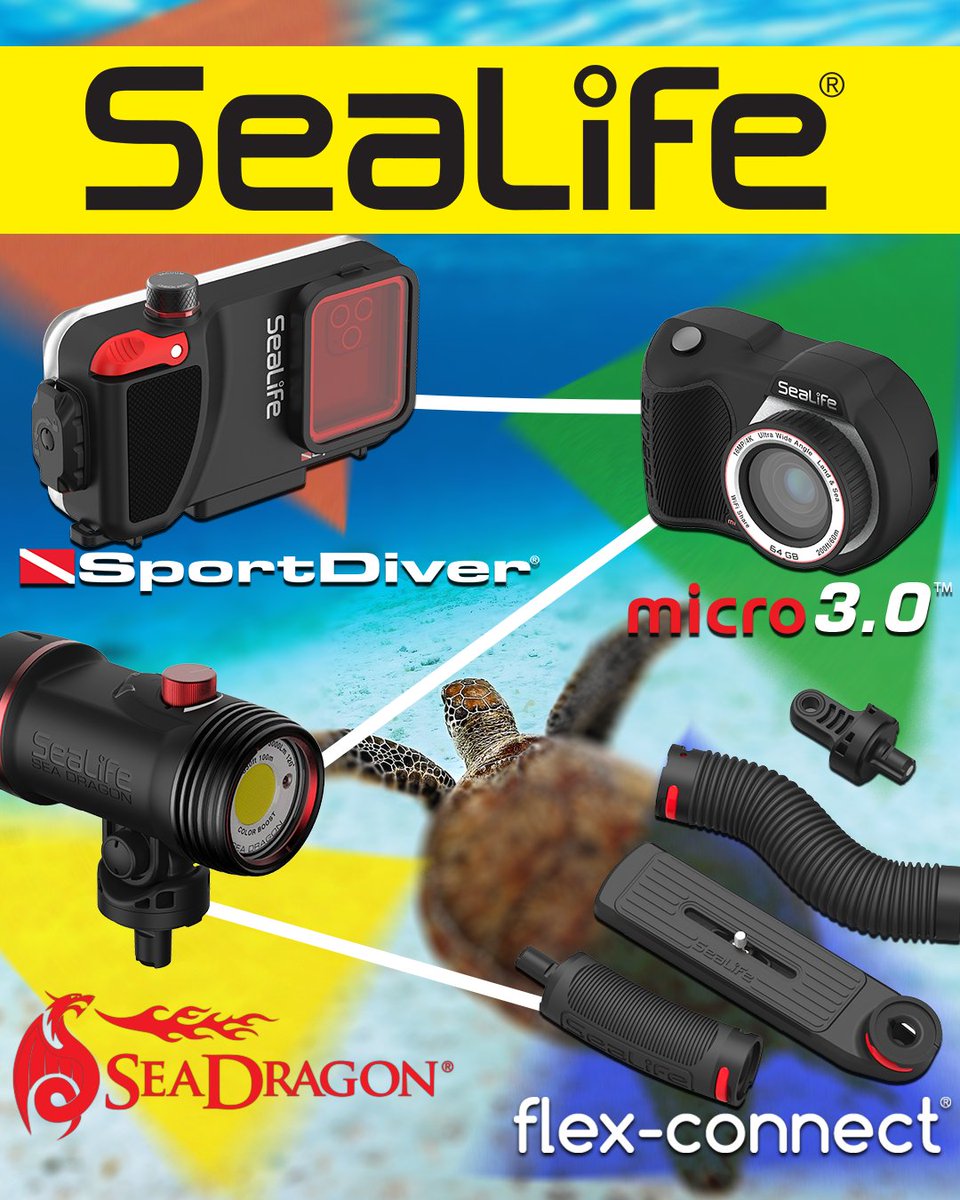 SeaLifeCameras's tweet photo. From Micro 3.0 cameras and SportDiver housings to Sea Dragon lights and Flex-Connect mounts, SeaLife products work seamlessly together and play nice with other gear. 
#sealifecameras #sportdiver #sportdiverultra #micro3 #seadragonlights #travel #adventure #diving #snorkeling https://t.co/MQEYyt8yIP