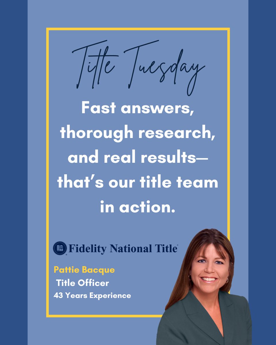 FidelityTitleWA's tweet photo. ๐ #TitleTuesday
With decades of experience on your side, you can count on Fidelity for smooth closings and reliable support every step of the way. ๐ก๐ผ
#FidelityNationalTitle #TitleandEscrow #FidelityFamily #FidelityWA #Fidelity #FraudPrevention #ExpertiseMatters #TitleExperts https://t.co/aEKS59SWol
