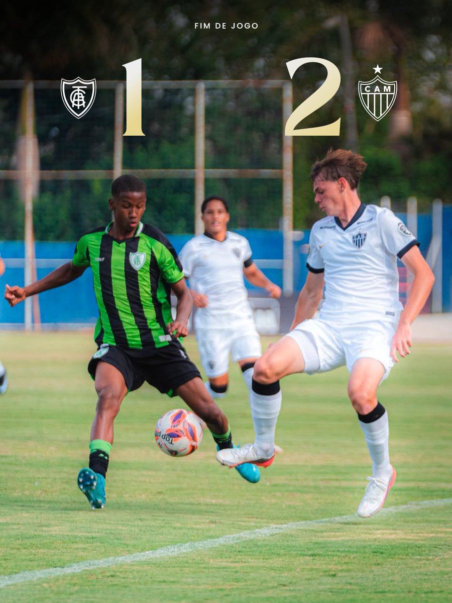 GaloNaBase's tweet photo. FIIIIIIIIIIIIIIIIIIIIIIIIIIIIM DE JOGO!🏁
América 1x2 Atlético.
Os #CriasDoGalo vencem o Clássico e somam mais três pontos no Campeonato Brasileiro Sub-17!
⚽ Marcaram para o Alvinegro: Pedrinho e Vinicius.
Grande vitória, molecada! 🐔🖤🤍
#CampeonatoBrasileiroSub17 #AFCxCAM https://t.co/FsX4MjpJ0C
