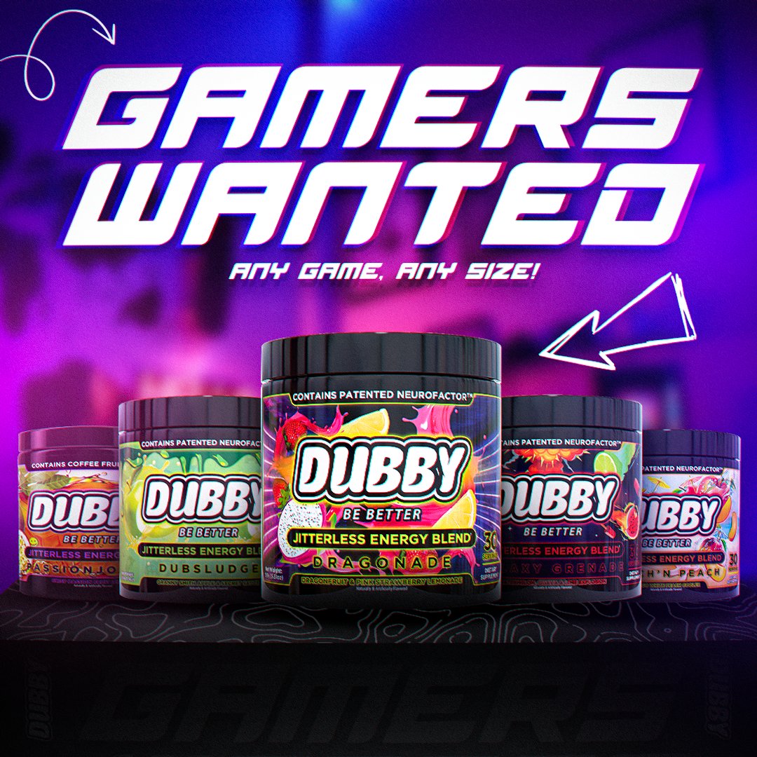 DubbyEnergy's tweet photo. Calling all gamers, content creators, vtubers, and streamers.

Our energy drink brand wants you.

Any size creator welcomed. Please click this ad.