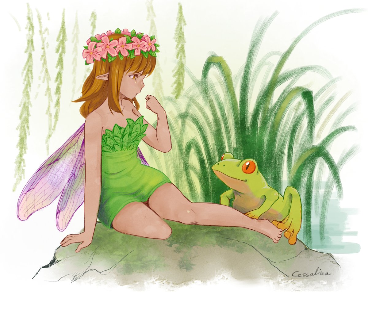 MathewsSalina's tweet photo. I like to experiment with new techniques and have recently moved into traditional-style drawings 🖌️🎨 I was inspired by his video: https://t.co/StyaA9Uuzq
#digitalart #traditionalstyle #childrensillustration #fairyart #frogart #cozyvibes #fantasyart https://t.co/mGqhB2LI5Z