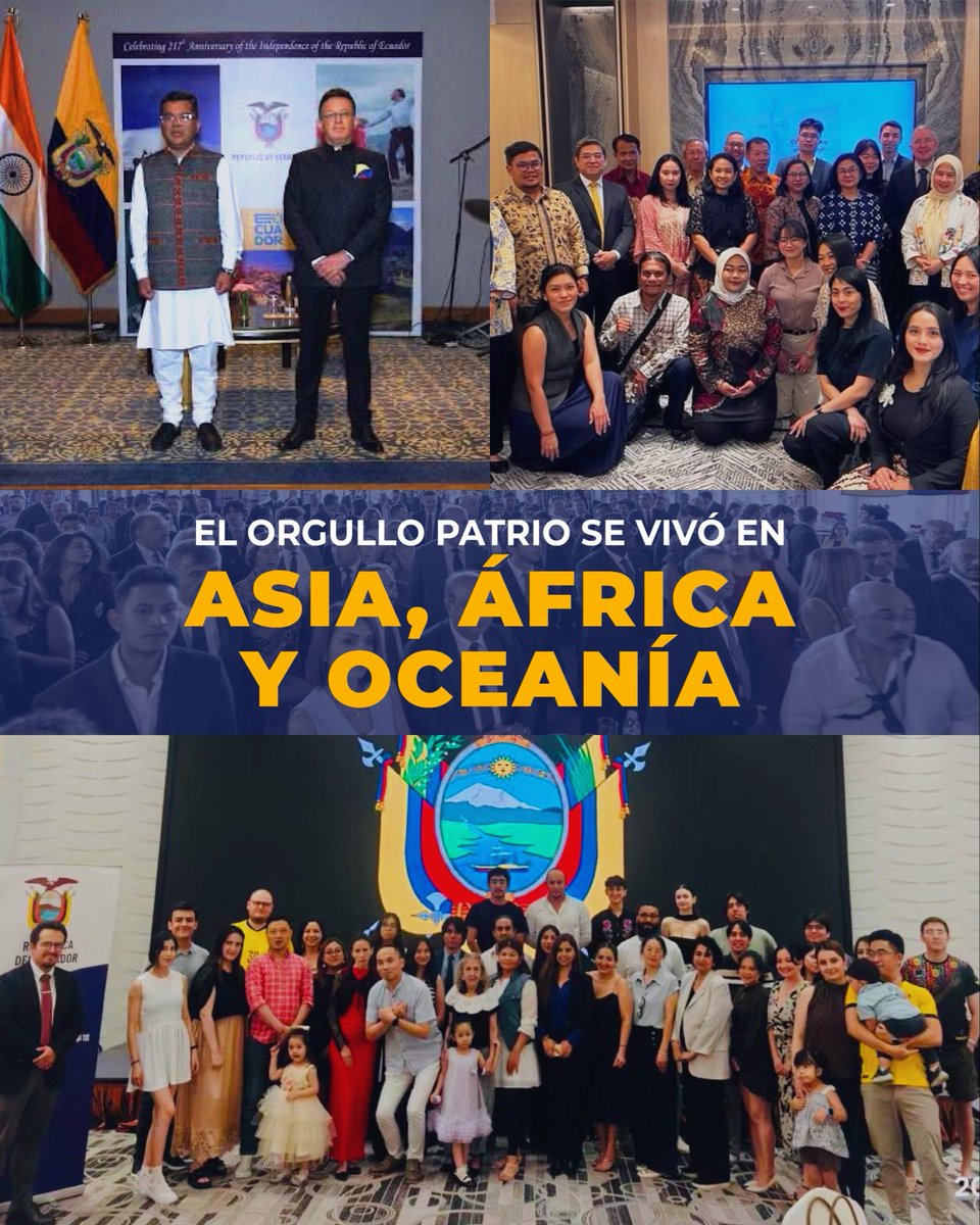 CancilleriaEc's tweet photo. El 10 de Agosto, la Luz de América volvió a brillar en cada rincón del planeta. 🇪🇨✨

Nuestras misiones en el mundo conmemoraron el Primer Grito de Independencia con orgullo y memoria histórica.

Desliza y mira cómo se vivió esta gran fecha en el mundo. ➡️🌍

#217AñosdeLibertad https://t.co/tvrWqioStQ