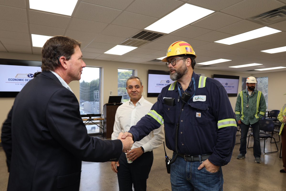 SenatorHagerty's tweet photo. Thank you to CMC for hosting me, along with the rest of the Knoxville delegation, on an impressive site tour of one of Tennessee’s great manufacturers. 

CMC produces more than 600,000 tons of steel to supply critical material for roads, highways, bridges, and commercial buildings. 

Thank you for your dedication to helping strengthen Tennessee’s economy while supporting a resilient domestic steel supply chain.