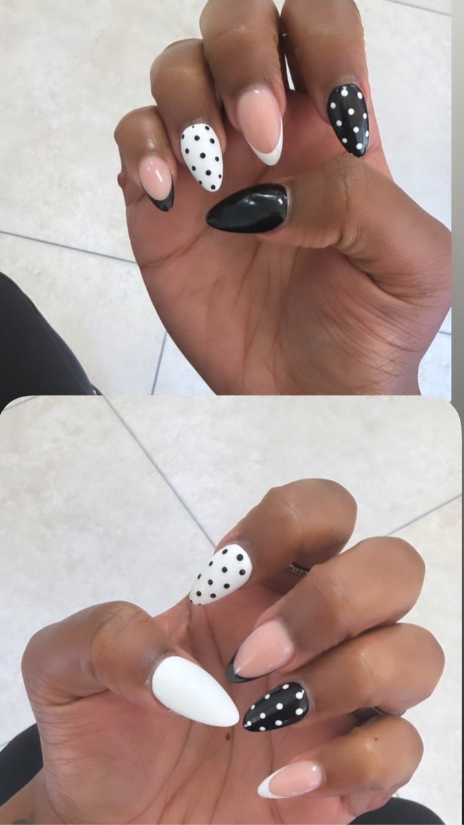 1mafiabarb's tweet photo. I’m obsessed with my nailsss🤍🖤 https://t.co/K7ukJpNwca