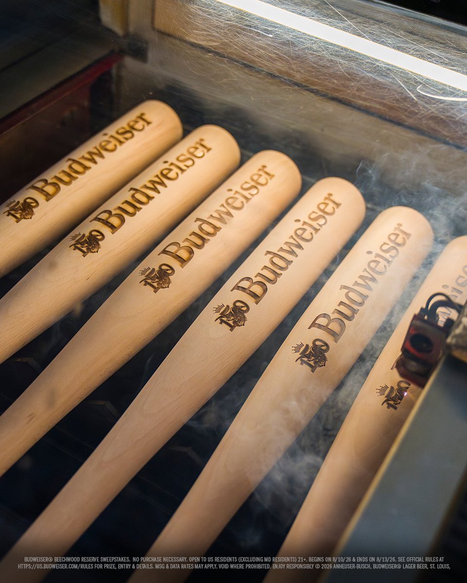 budweiserusa's tweet photo. ⚾ YOU COULD WIN AN AUTHENTIC @MLB BEECHWOOD BAT ⚾️​
​
Enter to win an @MLB authenticated Marucci baseball bat that was used to age Budweiser Beechwood Reserve. 
Use #BudBeechwoodReserve ​#Sweepstakes to enter. https://t.co/Zd0vXNOyH9