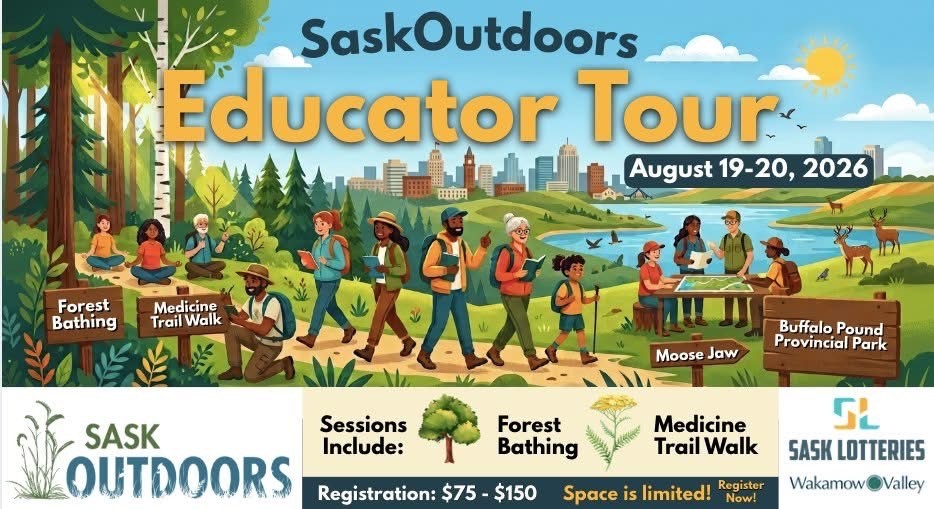 SWDCRS's tweet photo. Join SaskOutdoors for the 4th annual Educator Tour in Moose Jaw &amp; Buffalo Pound Provincial Park! This two-day immersive experience brings together outdoor learning specialists and knowledge keepers for inspiring, hands-on, land-based learning.
https://t.co/XX2uUMqJ9L https://t.co/M3jLfMUUz2